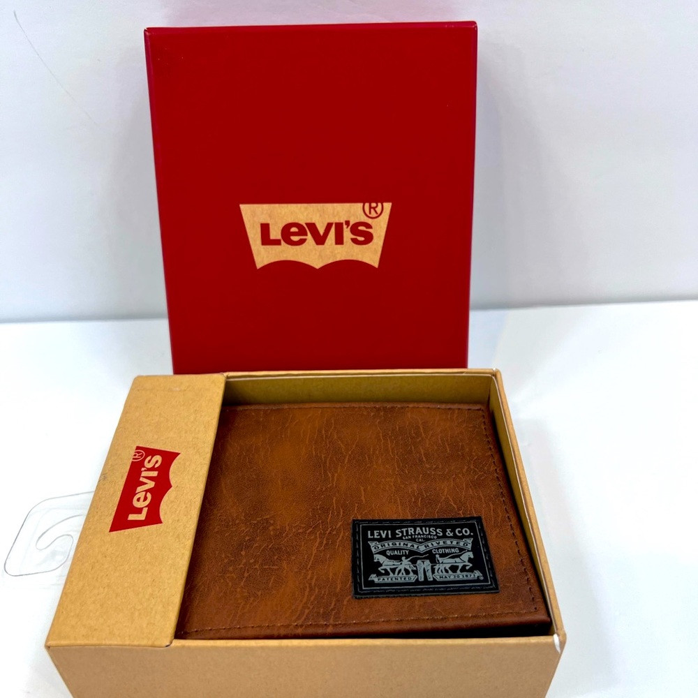 LEVI'S, MENS BROWN SINGLE FOLD MEN'S WALLET, RFID PROTECTION - Picture 11 of 12
